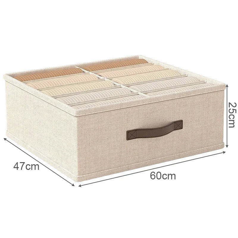 10/16/24 Grids Wardrobe Clothes Storage Organizer With PP Board Cabinet Foldable Drawer Sweater T-Shirt Jeans Storage Boxs