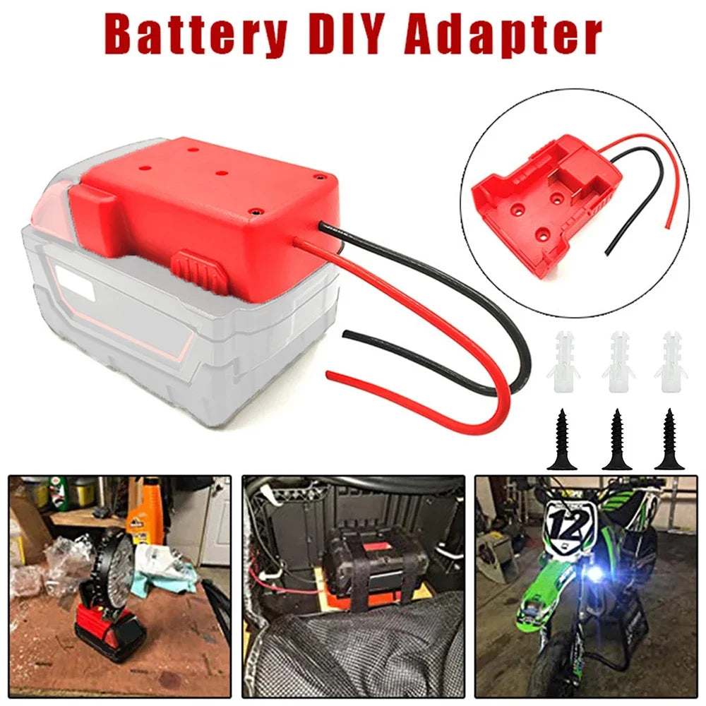 Lithium Battery Adapter Connector for Milwaukee for M18 18V Li-ion Battery DIY Power Supply Wheel Adapter Dock Holder 48-11-1815