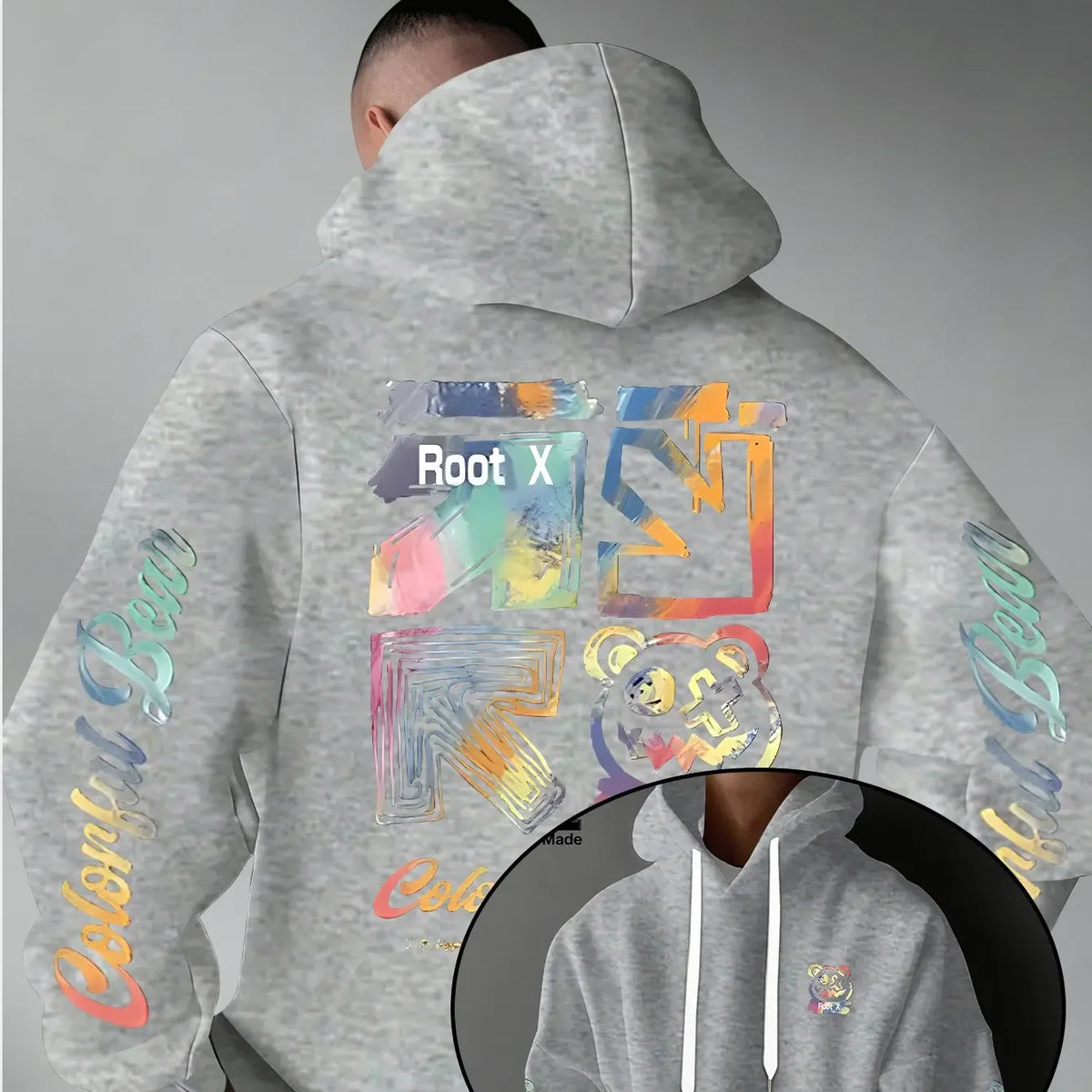 Men's Rainbow Graffiti Graphic Hoodie