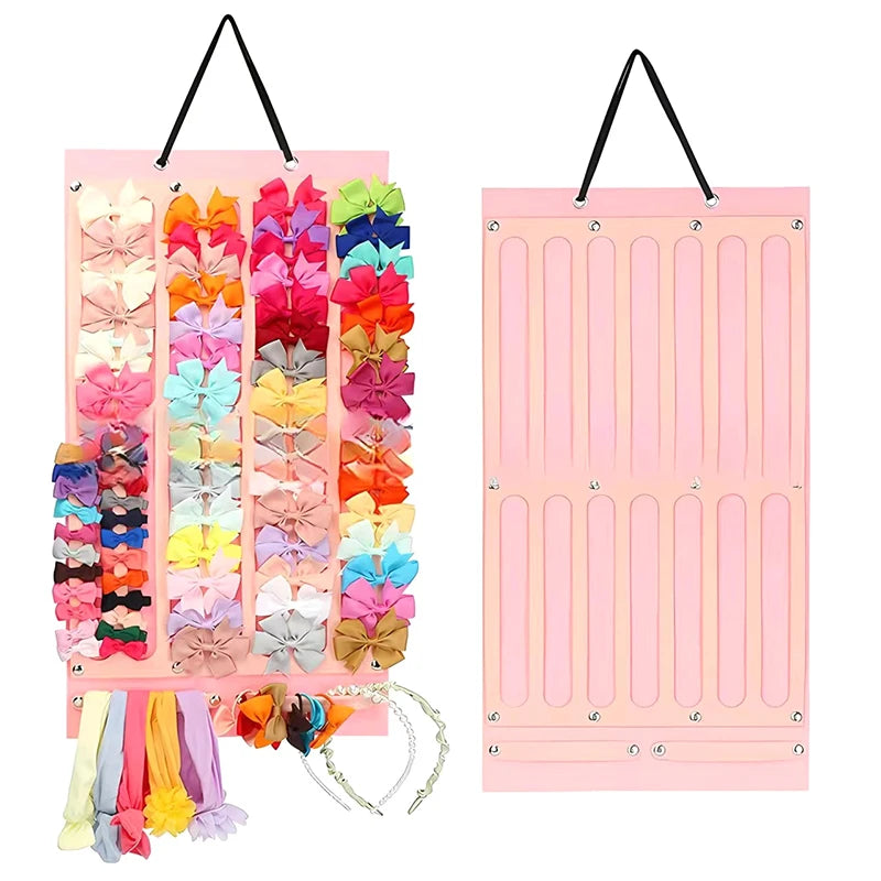 Hanging Hair Claws Clip Storage Pink Organizer For Women Girls Felt Headbands Display Hairpin Sunglasses Accessories Holder Bag