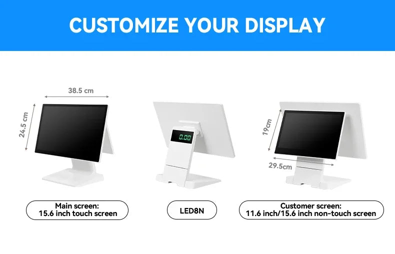 Dual Screen Terminal Cash Register POS All In One System Windows 10/Android For Supermarket Cash Registers Can Connect Printer