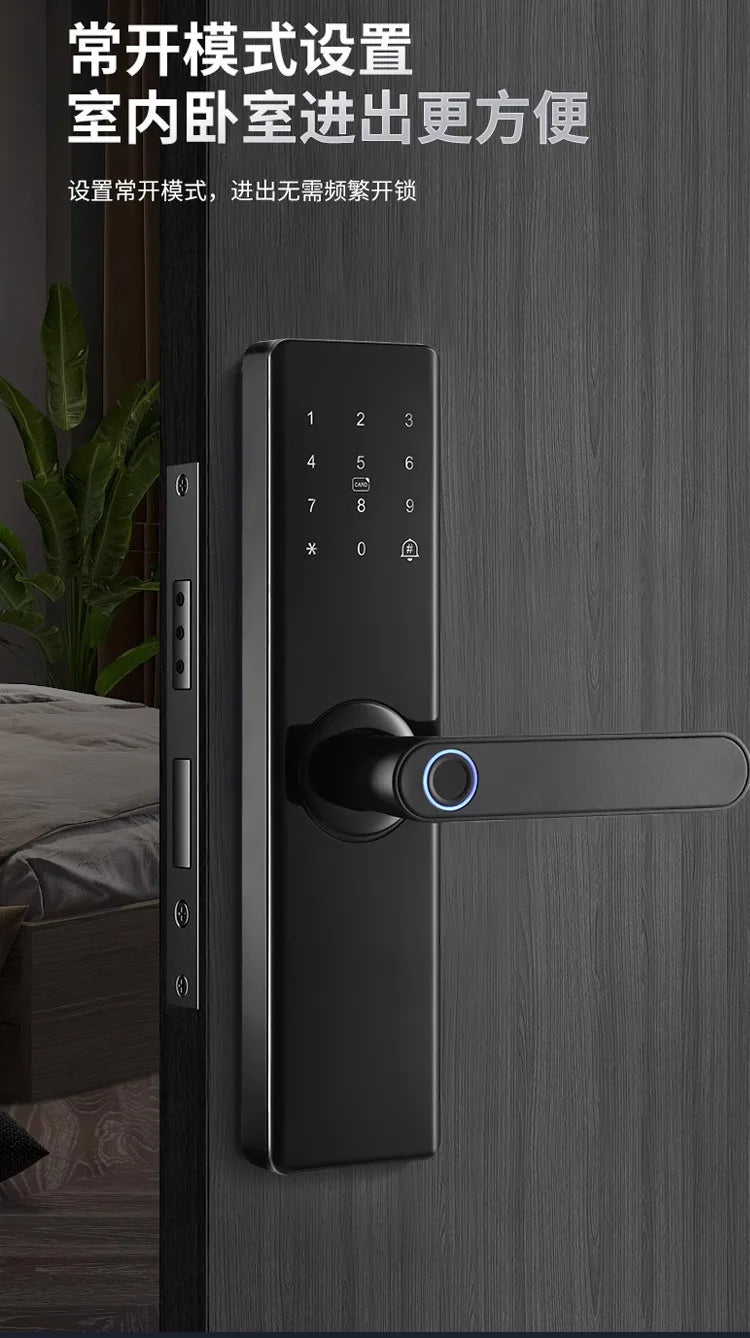 MOES Tuya ZigBee Smart Door Lock Indoor Password Fingerprint Remote Unlock Keycard Tamper Alarm Battery Powered Work With Alexa
