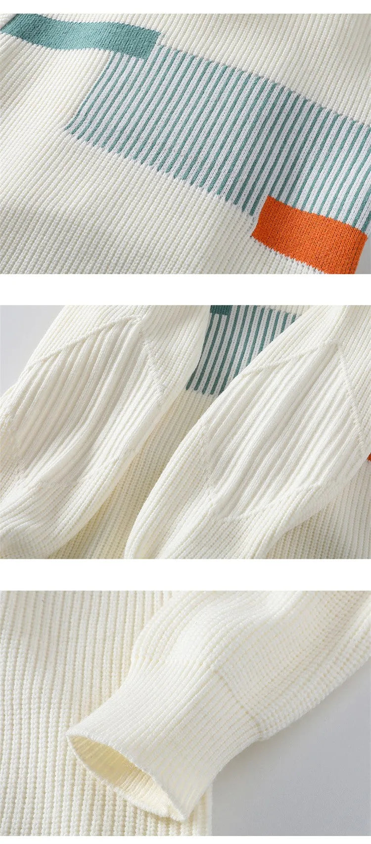 2025 Men's Sweater Fashion Pattern Autumn/Winter Knitted Sweater Fashion High Street Pullover Outdoor Loose Warm Thick