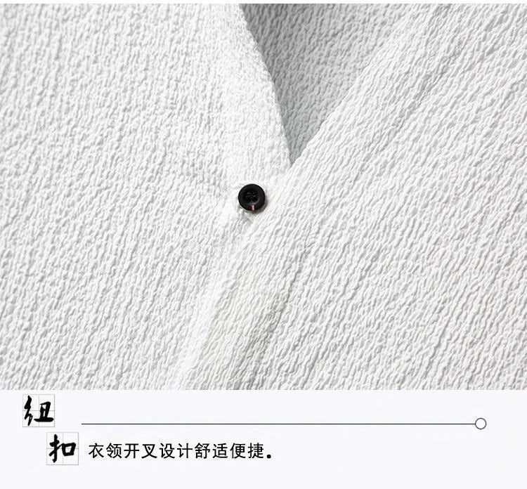 2026 Men's Two Piece Pant Sets Spring Summer Short Sleeve Shirt And Pants Outfits For Men Solid Cotton Linen Clothing Sets Male