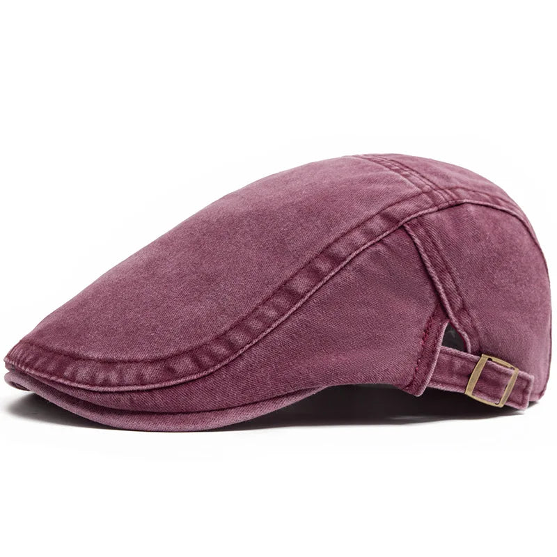 Spring Summer Watered Denim American Casual Retro Beret  Washed Old Street Forward Hat British Painter Newsboy Cap Visor