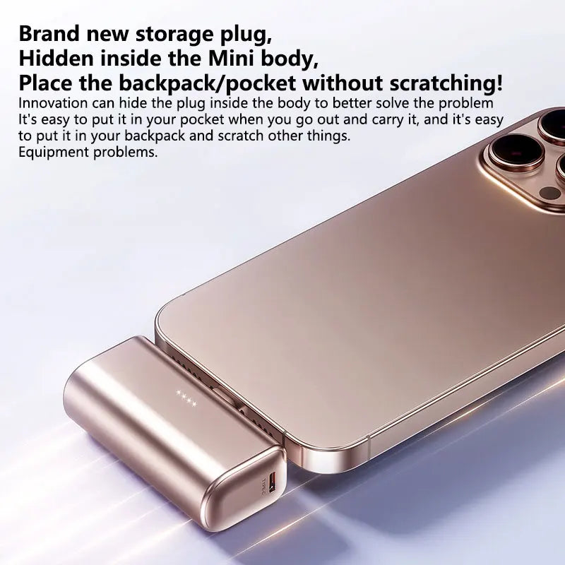 22.5W Fast Charging USB C Power Bank 500000mAh Mini Portable Charger for iPhone 15 16 Android Devices Travel Battery Pack