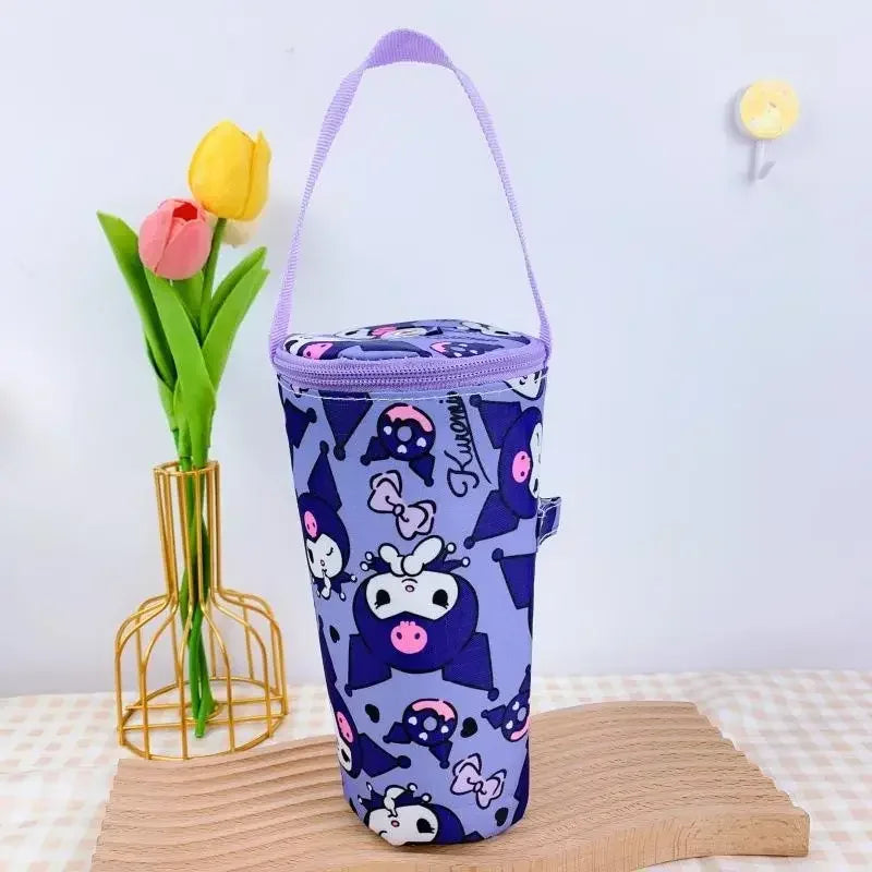 Sanrio Handheld Water Cup Bag Hello Kitty Cold Insulation Heat Preservation Portable Cartoon Water Bottle Pocket Kawaii Outdoors