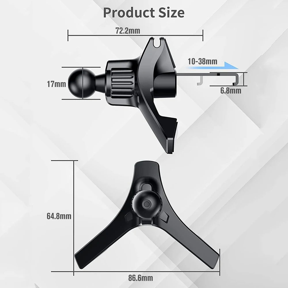 Universal Air Vent Clip for Car Mount, for Most Car Phone Holder & Wireless Car Charger (Joint Ball Diameter 0.67 In/17mm)