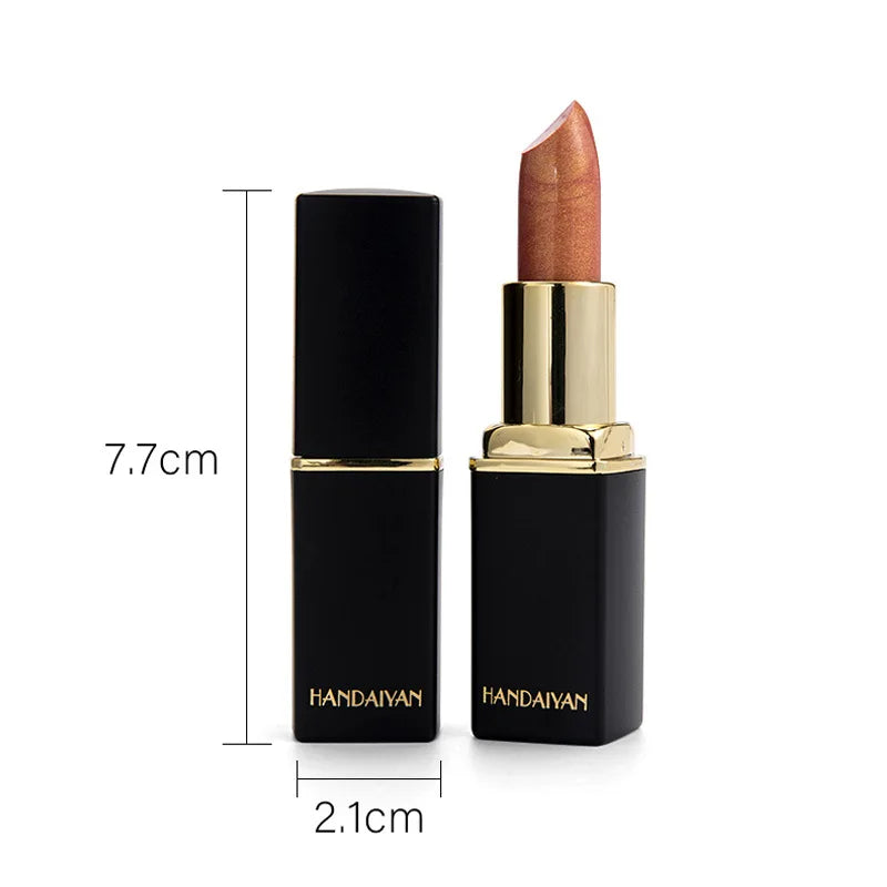 9 Colors Golden Glitter Matte Velvet Nude Metal Lipstick Shimmer Sexy Red Pigments Makeup Long Lasting Waterproof Profissional