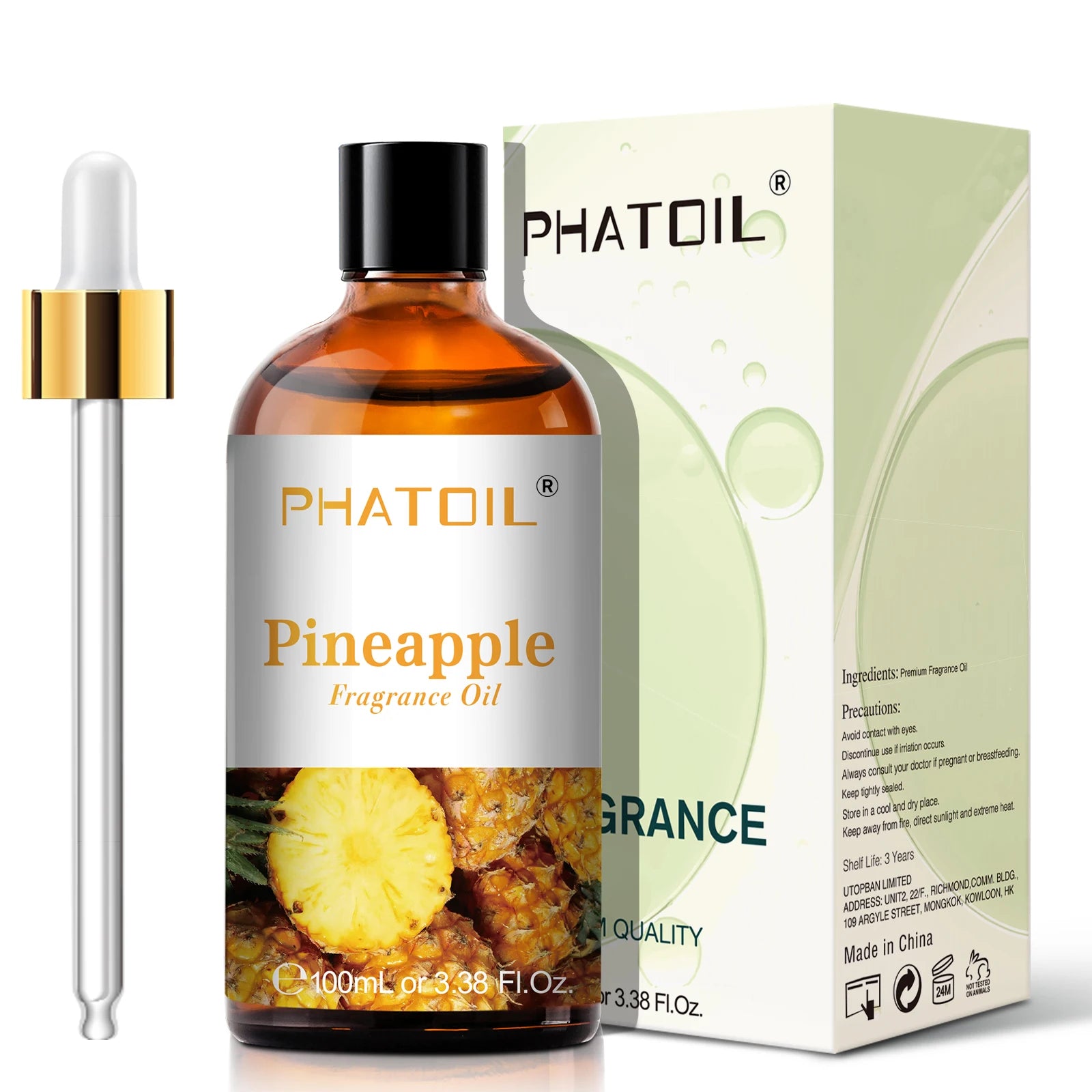 PHATOIL 100ml Fruit Series Fragrance Oils with Glass Dropper Coconut & Vanilla Strawberry Mango Cherry Aroma Oil For Diffuser