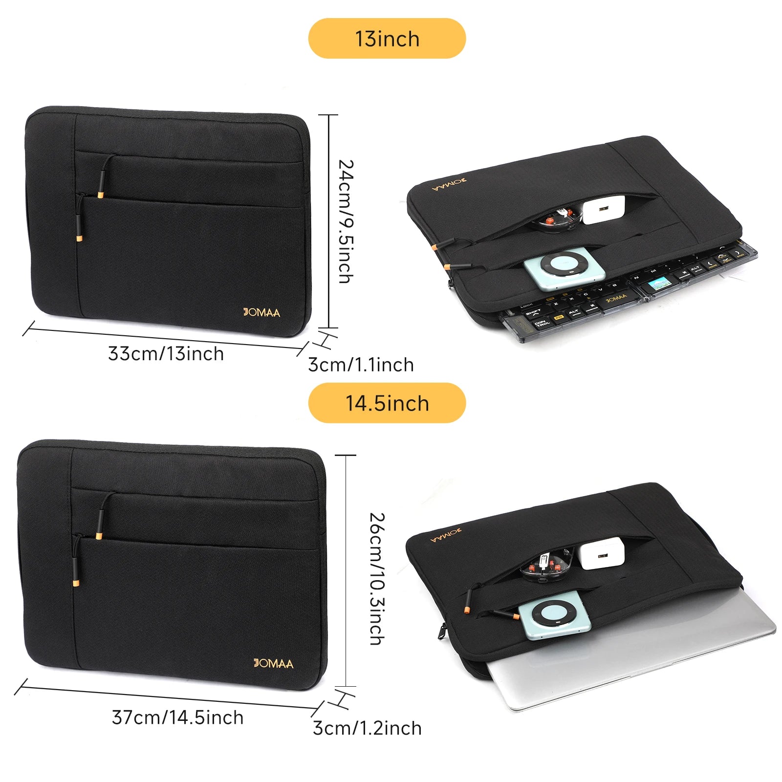 Laptop Case,13/14inch Laptop Sleeve Case,Shockproof Protective Water Repellent with Accessory Pocket, for Dell Lenovo Notebooks