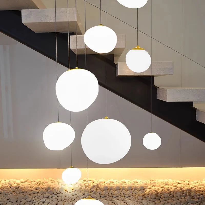 Modern Stair Chandelier Pendant Lights Indoor Lighting Ceiling Lamp Hanging Light LED Chandeliers for Living Room Indoor Lightin