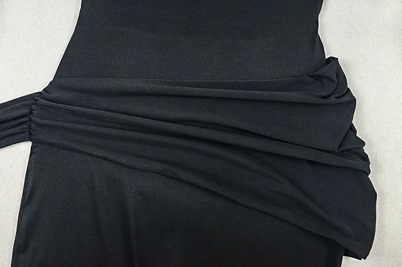 Weird Puss Sexy Split Dress Women Y2K Belt Ribbon Patchwork Backless Short Sleeve Classic Evening Birthday Party Elegant Bodycon