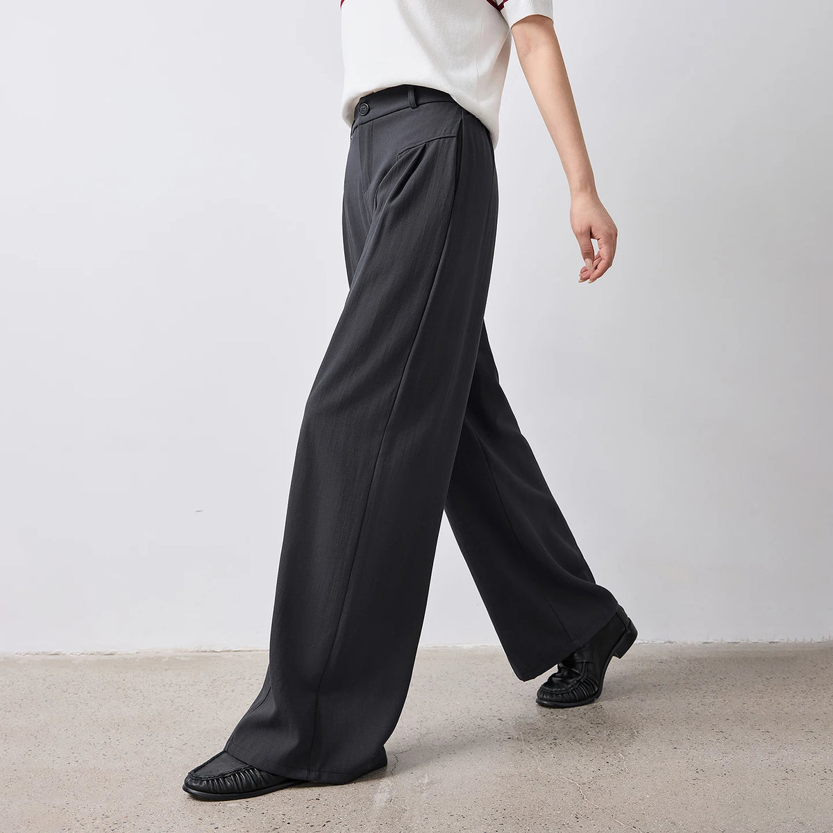 TOYOUTH Women Wide Leg Pants Summer 2026 Textured 3D Pleated Design Hip Covering Loose Breathable Comfortable Casual Daily Style