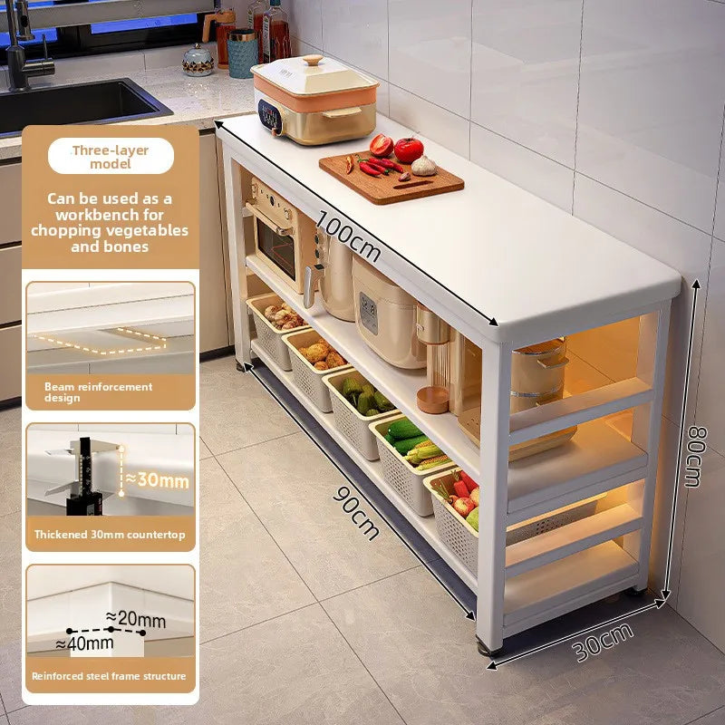 Kitchen Storage Shelf Metal Frame Organizer Stand for Microwave Oven Pantry Furniture for Home Dining Room Restaurant