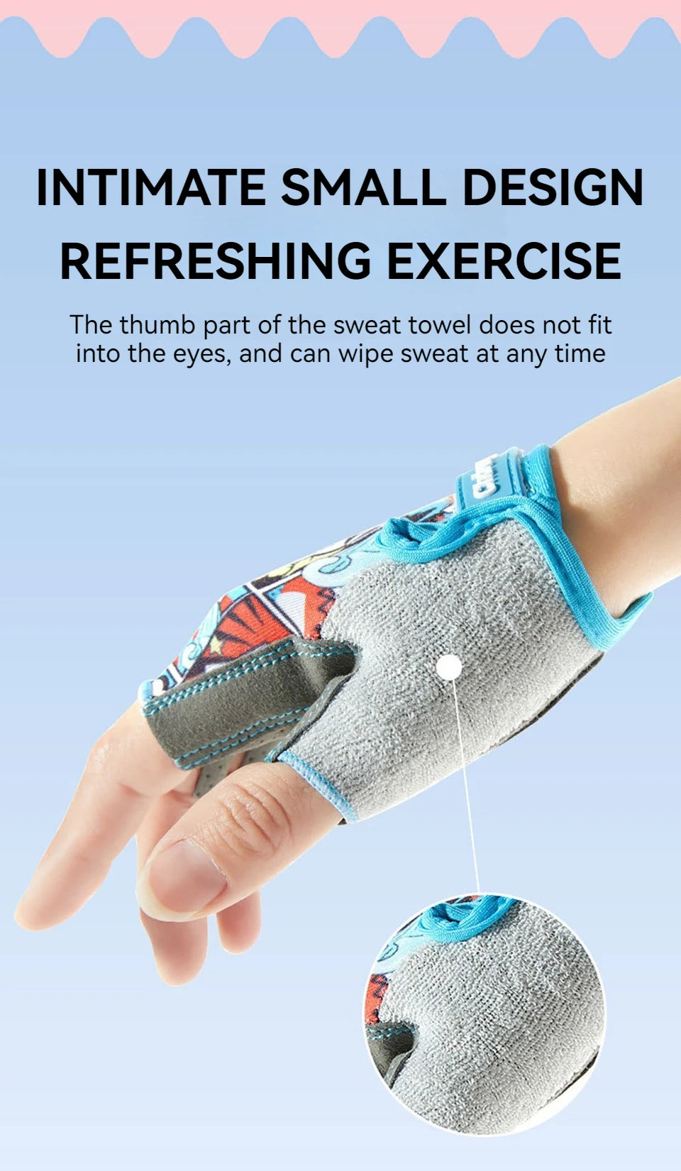 KoKossi Children's Sports Riding Gloves Half Finger Breathable Sweat Absorbing Anti Slip Boy Girl Training Exercise Protection