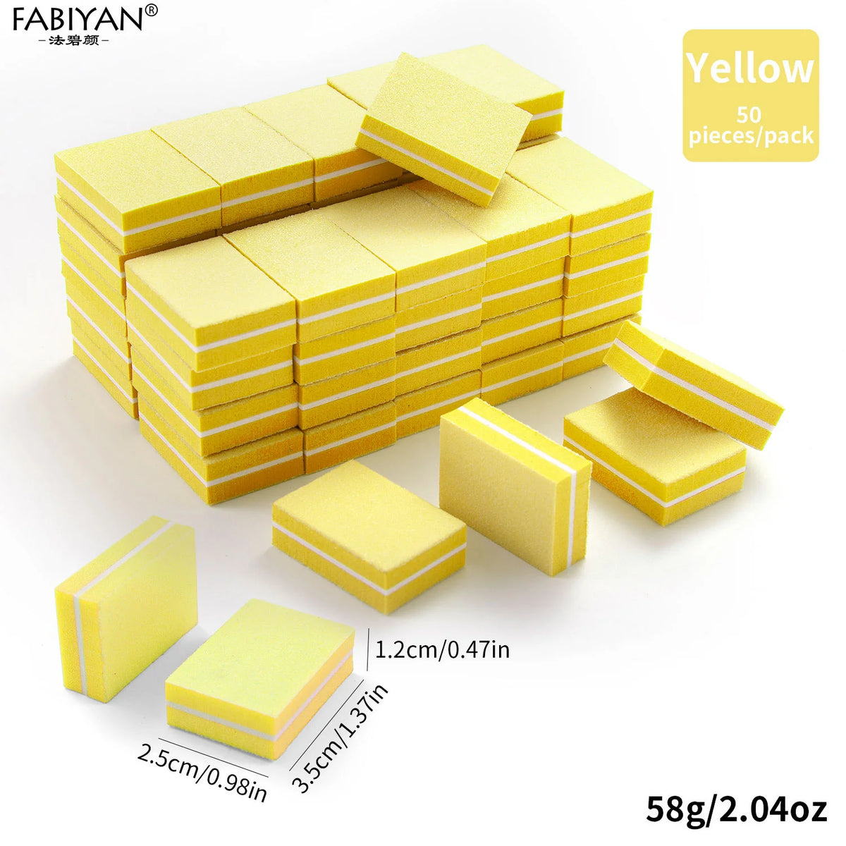 50Pcs/pack Mini Sponge Nail Buffer Block Double Sided Texture Nail File Buffers For Nail Pre-processing Polish Nails Accessories
