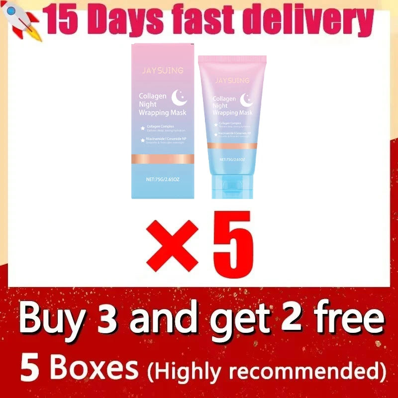 Collagen Night Wrapping Peel Off Mask Overnight Hydration Firming Skin Brightening Pore Refining Korean Daily Facial Care Mask