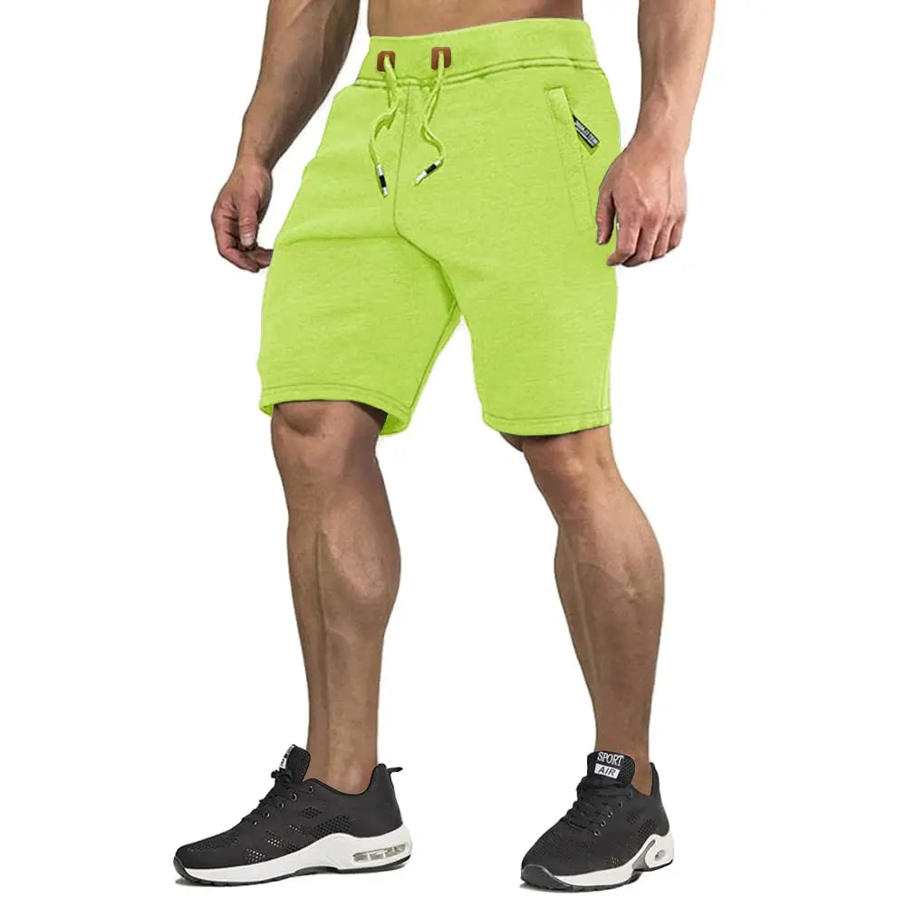 TACVASEN Summer Cotton Running Track Shorts Mens Casual Jogger Shorts Elastic Waist Athletic Workout Zipper Pockets Short Pants