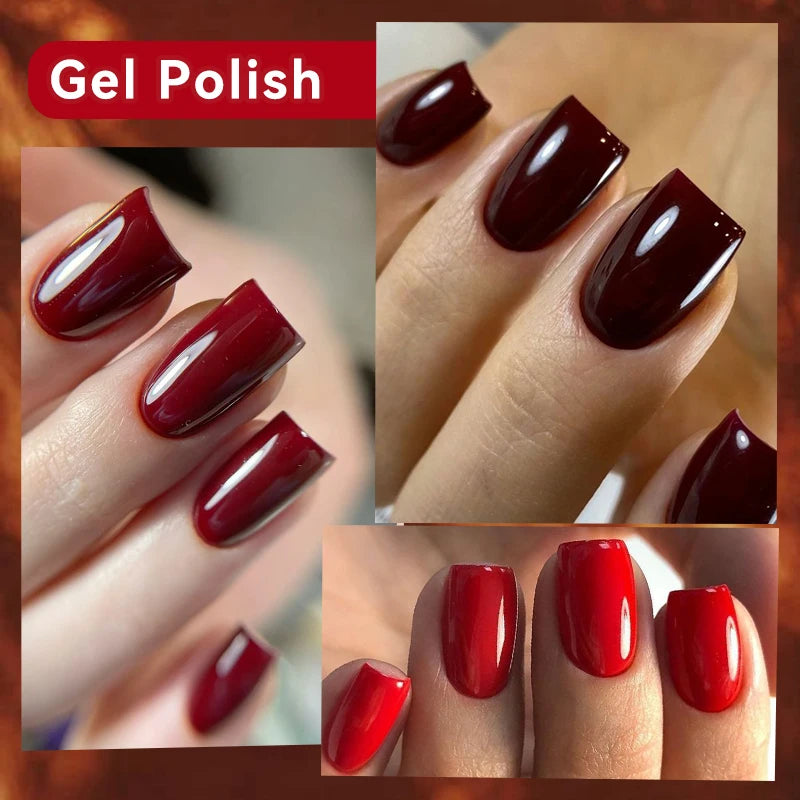 UR SUGAR 6Pcs/Set 7ML Gel DIY Nail Polish Autumn Semi Permanent Soak Off UV LED Gel Varnish Nail Art Design Manicure Kit