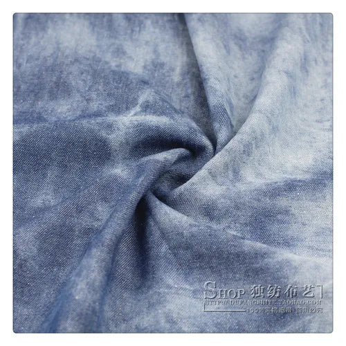 Fashion Tie-dye Black Denim Fabric By The Meter for Hats Clothing Skirts Sewing High-grade Thickend Jeans Needlework Comfortable