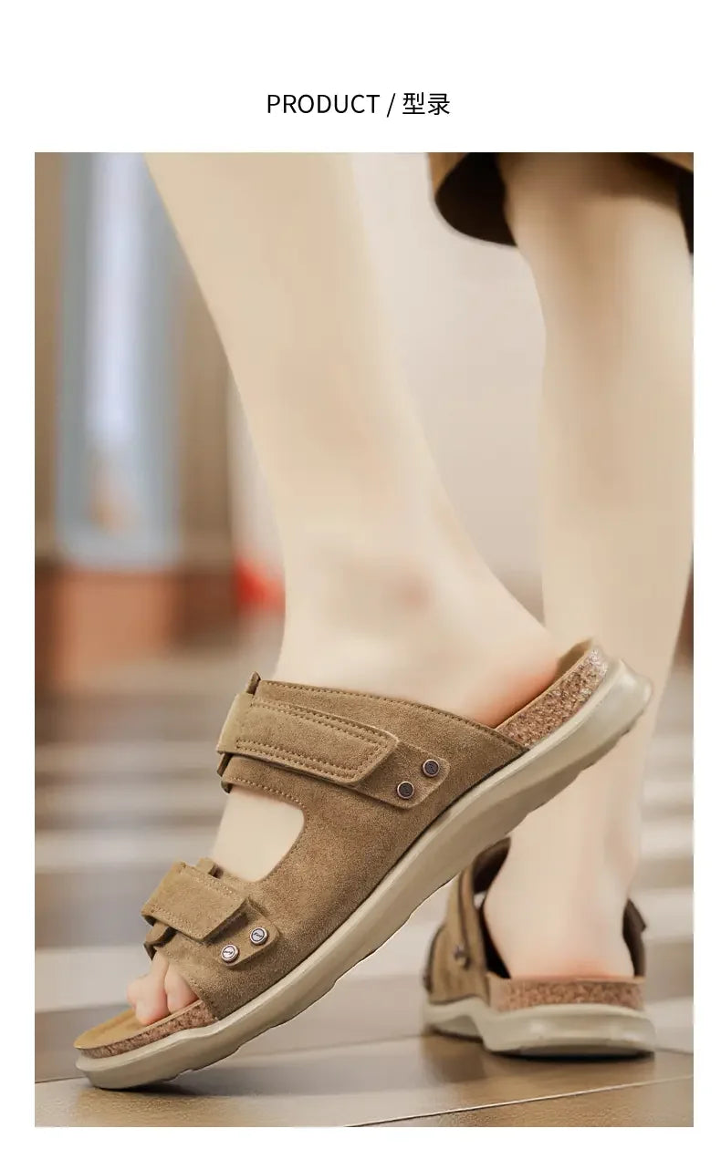 Men's Sandals Premium Comfortable Non-slip Brown Casual Outdoor Walking Beach Shoes For Adult