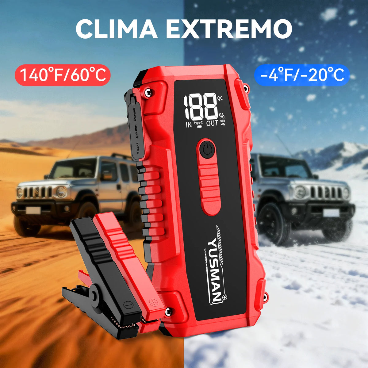 6400A Peak Car Emergency Start 20000mAh Portable Auto Jump Starter Power Bank For 12V Emergency Car Battery Booster Starter Charger
