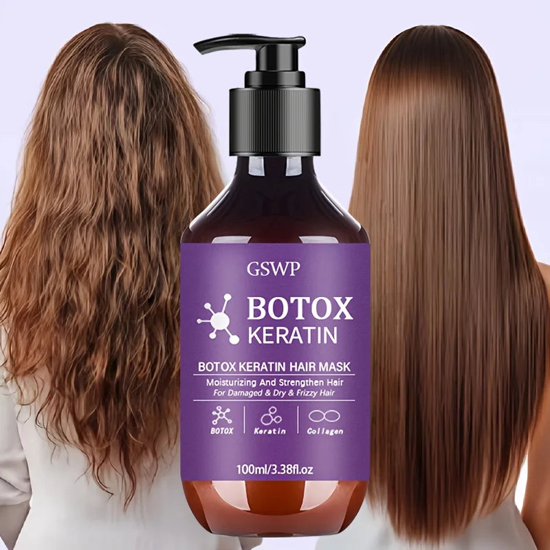 GSWP Botox Keratin Hair Mask. Moisturizing and Strengthening Effects for Damaged, Dry Hair, Reduces Frizz, Split Ends. 100/200ML