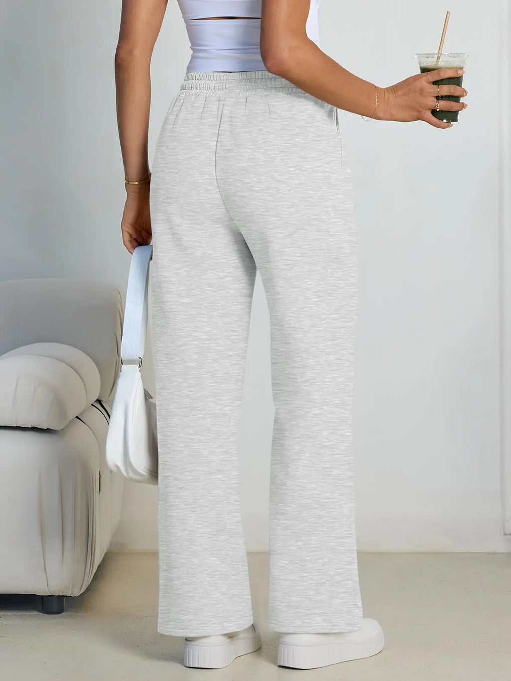 Women Summer Sweatpants 14 Colors Wide Leg Loose Fit Sports Pants Comfortable Drawstring Elastic Waist Casual Streetwear Joggers