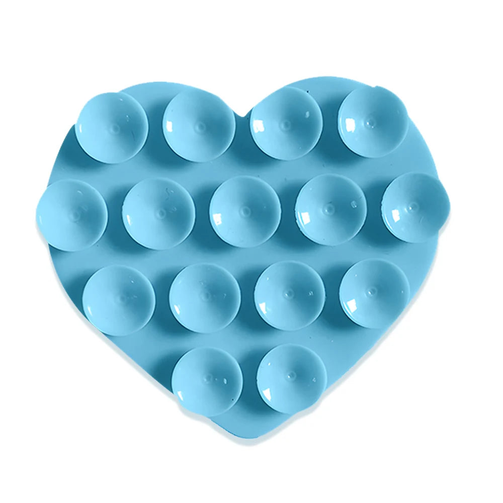 Double Sided Heart Shaped Silicone Suction Cup Phone Sticker Self Adhesive Anti Slip Suction Phone Support Bracket Suction Cup