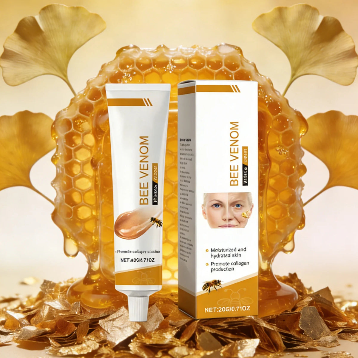 Bee Venom Wrinkle Removal Cream Anti Sagging Antioxidant Moisturizing Facial Lifting Tighten Skin Care Bee Venom Face Cream 20g