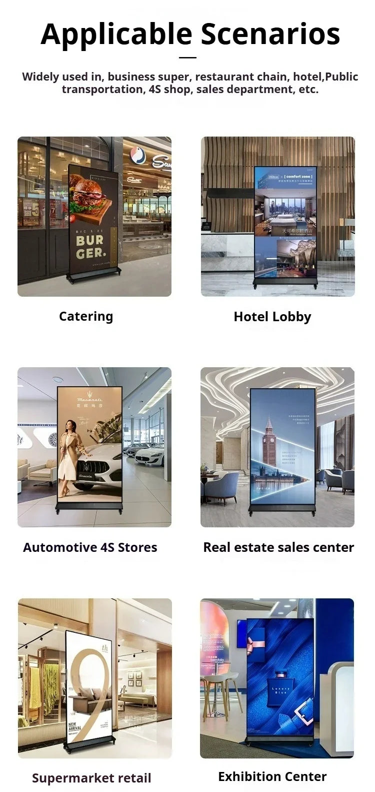 Vertical Full-screen LCD Advertising Machine with A Fixed Large-sized High-definition Screen for Commercial Signage Display
