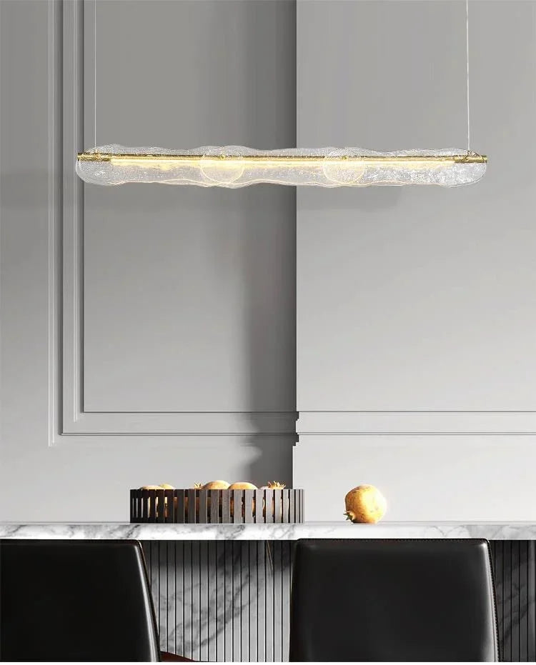 Restaurant modern simple glass crystal bar counter front desk exhibition hall strip decorative lamp