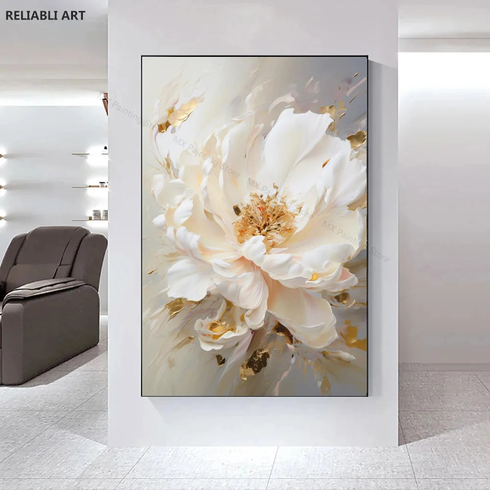 Modern Light Luxury Living Room Decor, Abstract Flower Art Posters,Home Decoration, Prints Canvas Wall Picture,Unframed