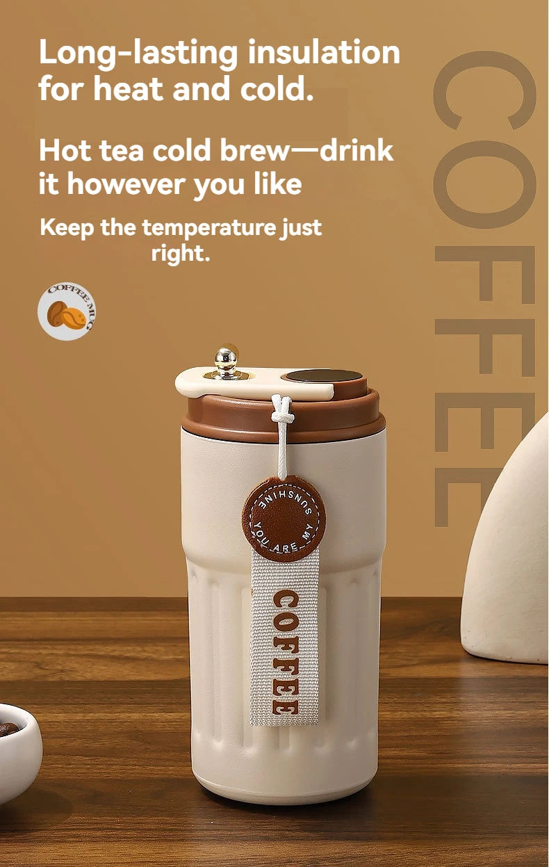 450ML Stainless Steel Thermo Water Bottle LED Temperature Display Coffee Cup Keep Cold and Heat Thermal Mug Travel Vacuum Flask