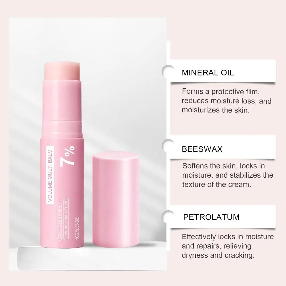 PDRN Pink Collagen Volume Multi Balm 5% 7% Volufiline Facial Eye Neck Plumping Moisturizing Stick Non-greasy Hydrating Skin Care