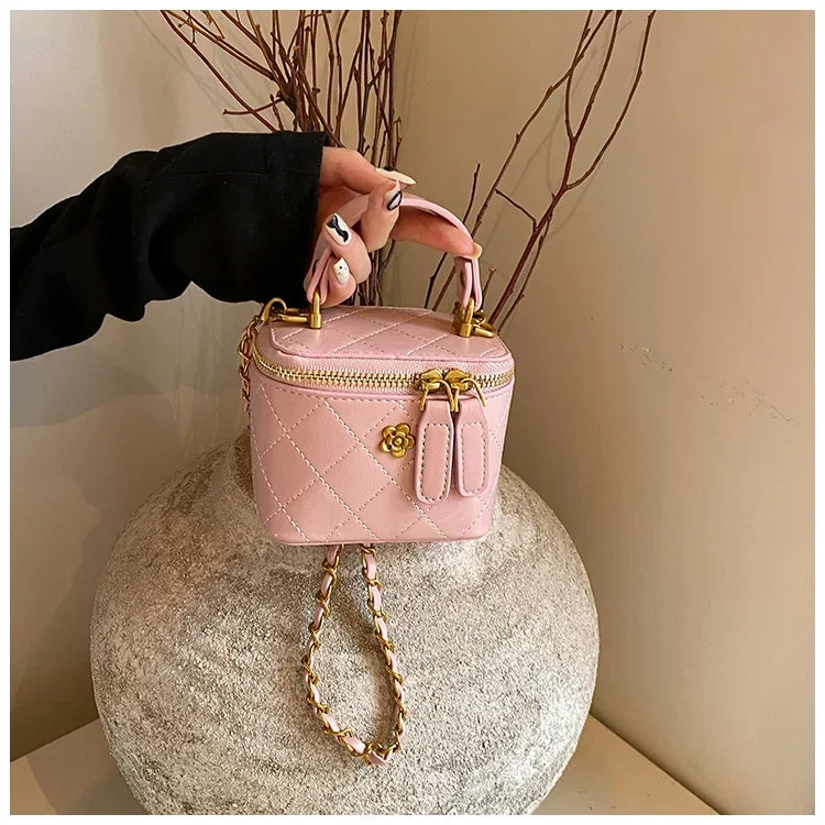 Mini Square Chains Handbag Thread Crossbody Bags Designer Box Bag with Short Handle Ladies High Quality Luxury Top-handle Bag