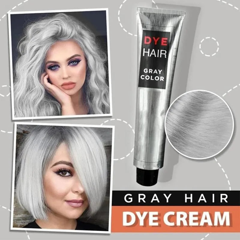Gray Color Hair Dye Cream Unisex Smoky  Punk Style 100ml Light Grey Silver Permanent       s