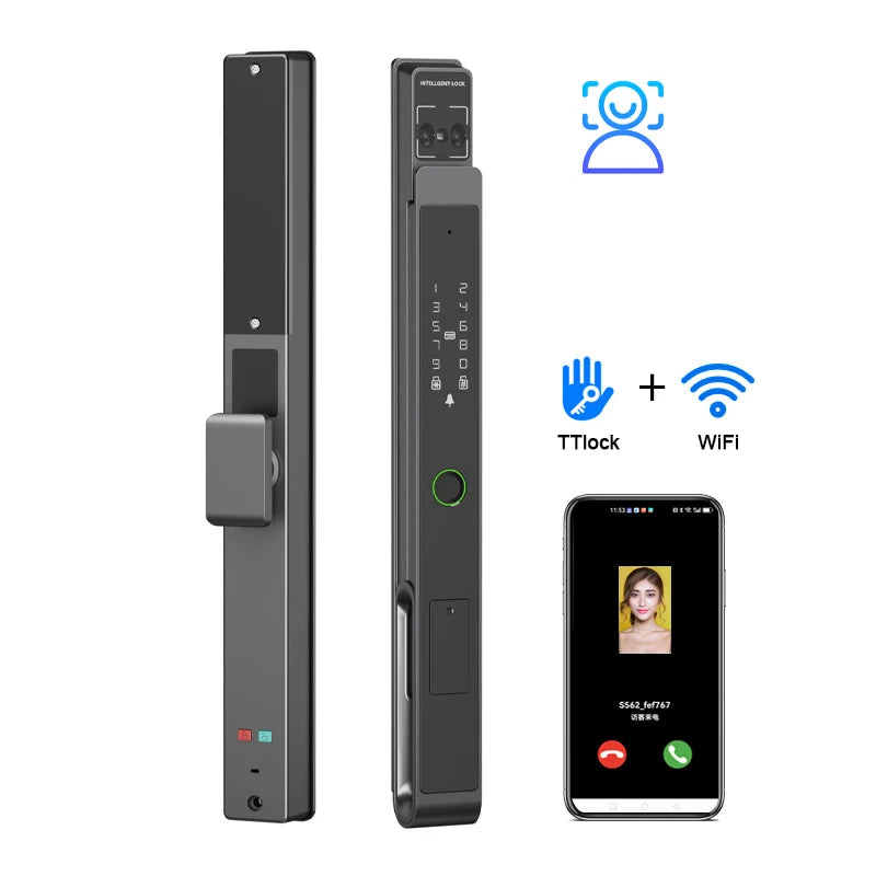 Waterproof 3D Face Recognition smart Door Lock TTlock WiFi Unlock Digital Smart Lock Fingerprint Key Card Nfc Phone Unlock Lock