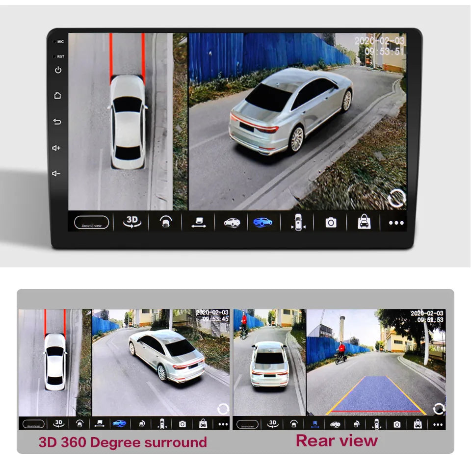 Smartour Universal 3D 360 4 Camera AHD 1080P 720P Car Surround View Camera System Reverse Camera For Android Radio Stereo Player