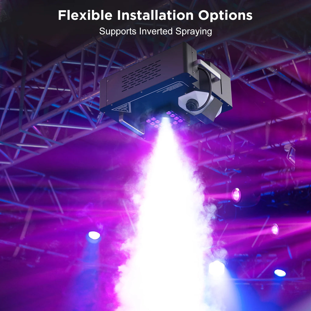Yiflamefly 1500W Smoke Machine With 24RGB LEDs Vertical Fog Machine Stage Lighting  Spray Fogger For DJ Show Weeding Party Show