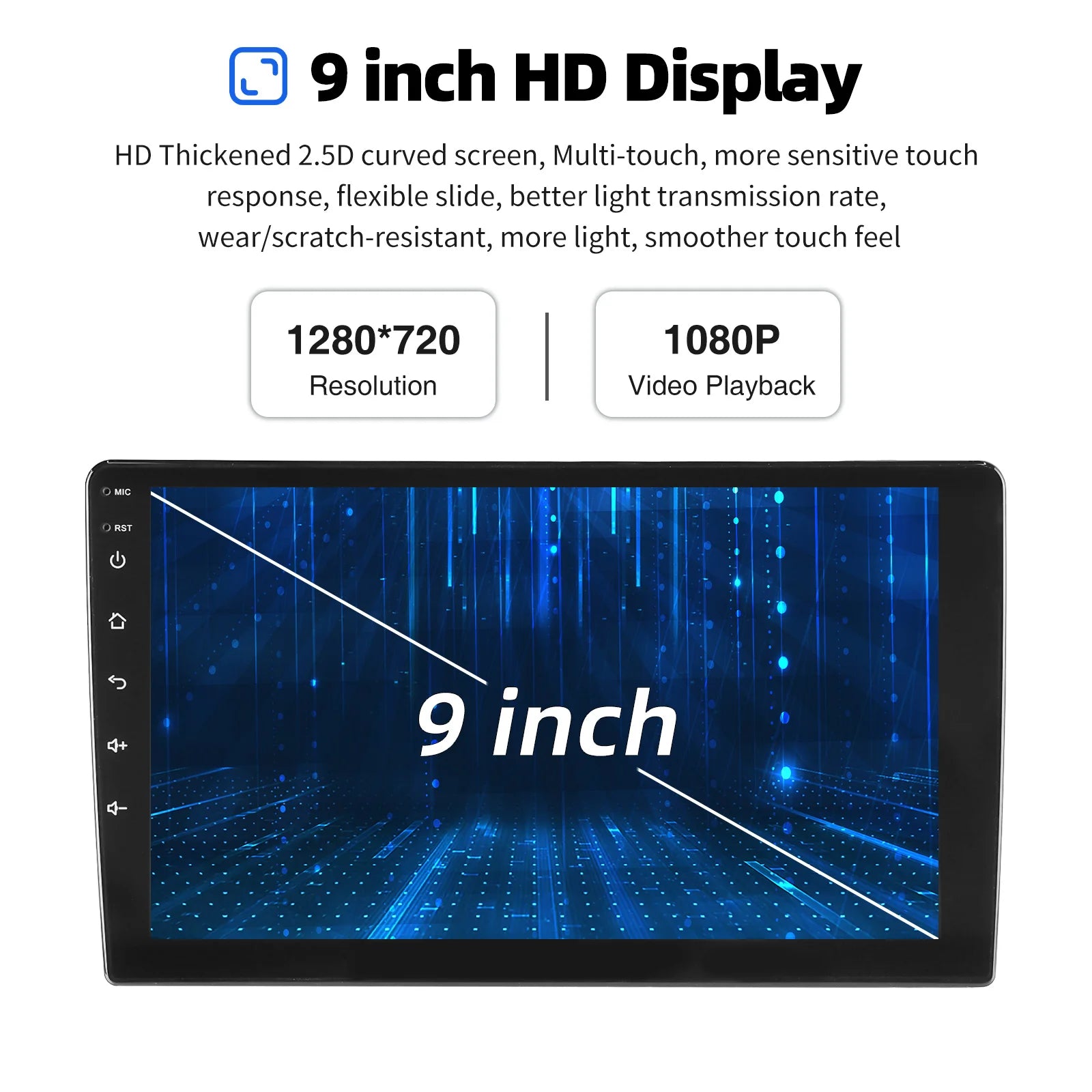 ESSGOO 9Inch 2 DIN Car Stereo Radio Wirless Carplay Android Auto Car Stereo Bluetooth 64G GPS Navigation RDS WiFi USB FM DAB+CAM