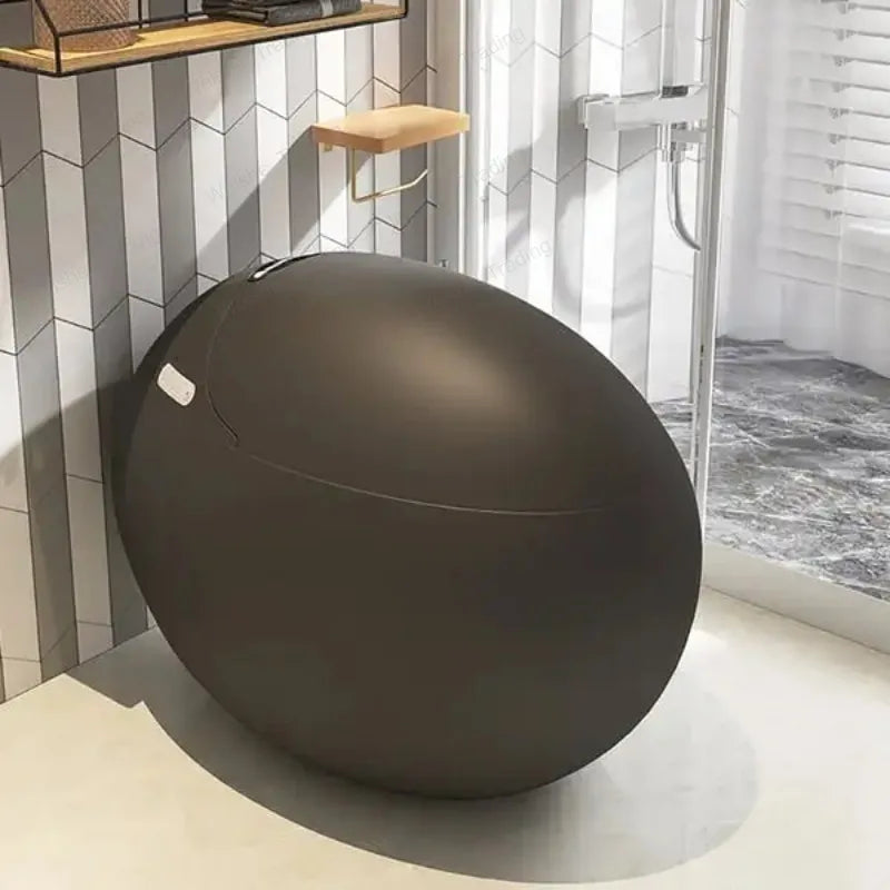 Automatic Matt Grey Color Cute Design Egg Shape 1.28GPF Smart Toilet With Remote Control