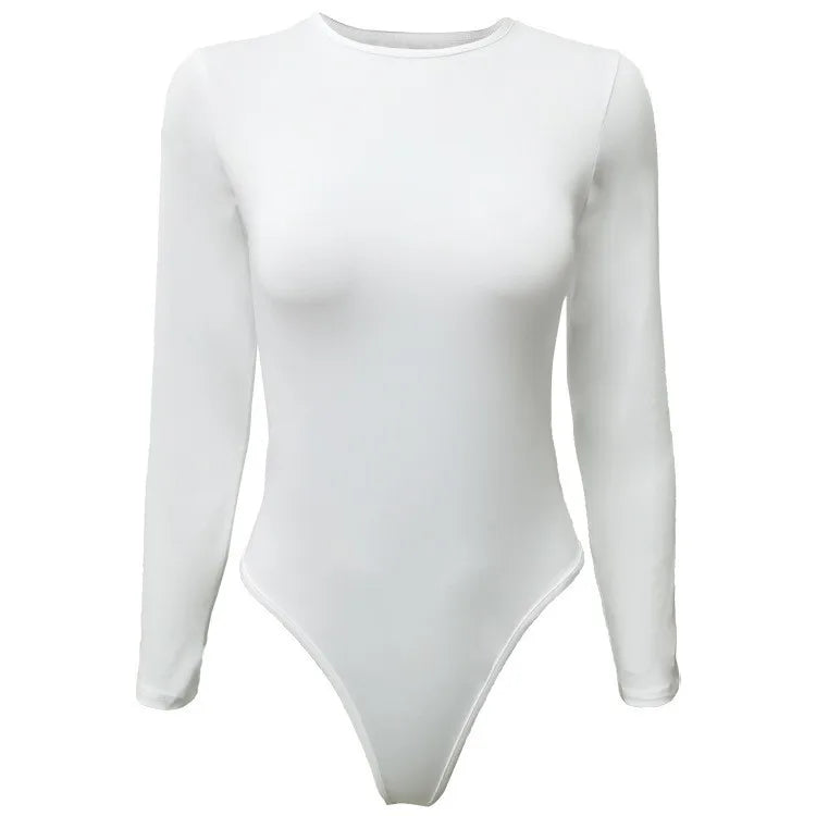 New Long Sleeve Bodysuit for Women Slim Fit Bodycon Bodies Casual One-Piece Jumpsuit Fall Winter Outfits Black Brown
