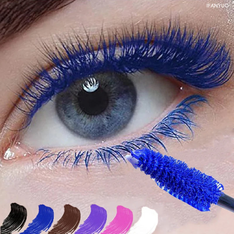4D Colorful Mascara Waterproof Eyelash Extension Glitter Fast Dry Long-lasting Curling Purple Blue Pink Party Makeup Cosmetic