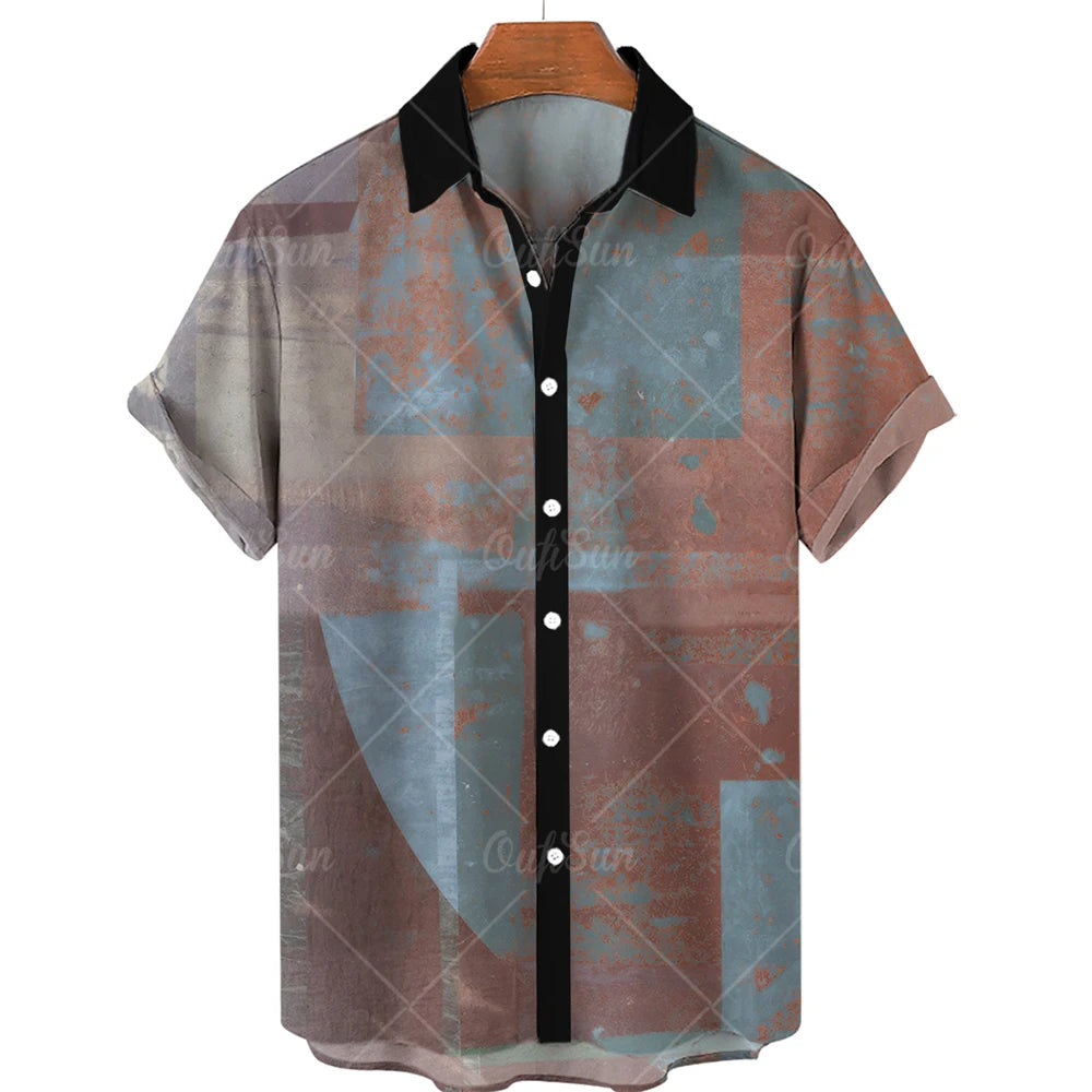 Men's Hawaiian Shirts Men's Short Sleeved Vintage Shirt Men's Fashionable Summer Beach Tops Loose And Comfortable men's Clothing