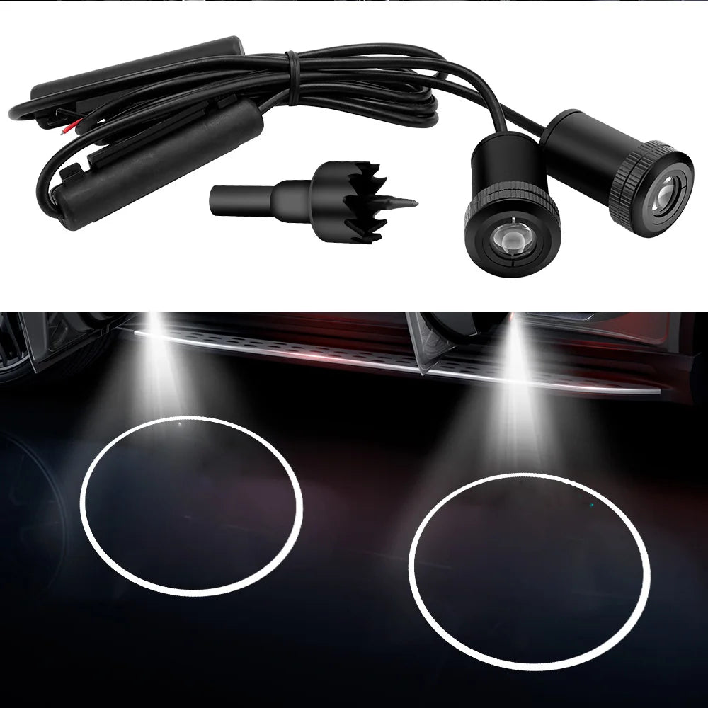 Car Door Logo Projector Light 2pcs Shadow Ghost Light For Mitsubishi Pajero Grandis Eclipse Lancer Outlander ASX Mirage Galant