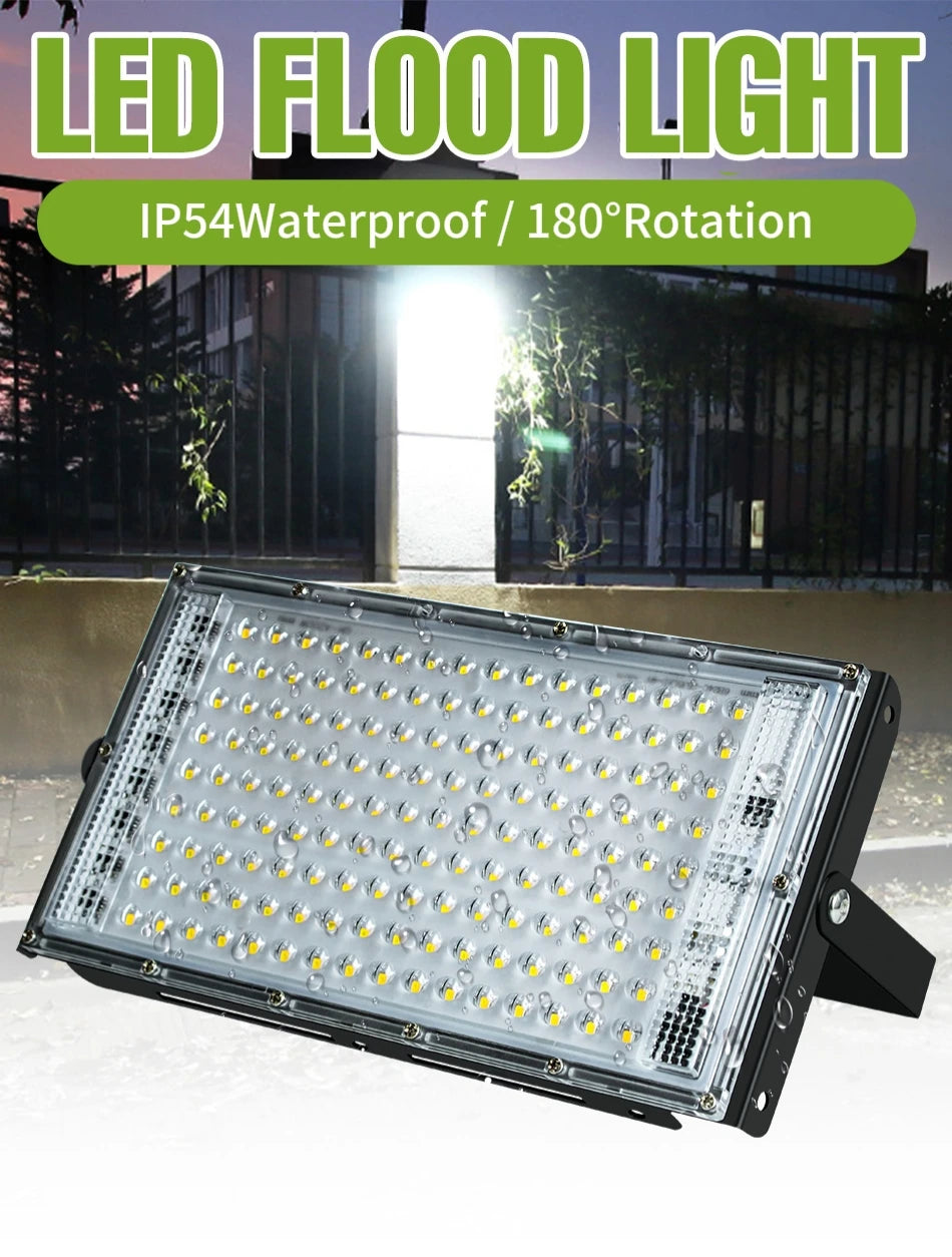 200W Outdoor LED Floodlight Super Bright 220V Waterproof Street Lamps Garden Backyard Commercia Exterior Wall Mount Lighting
