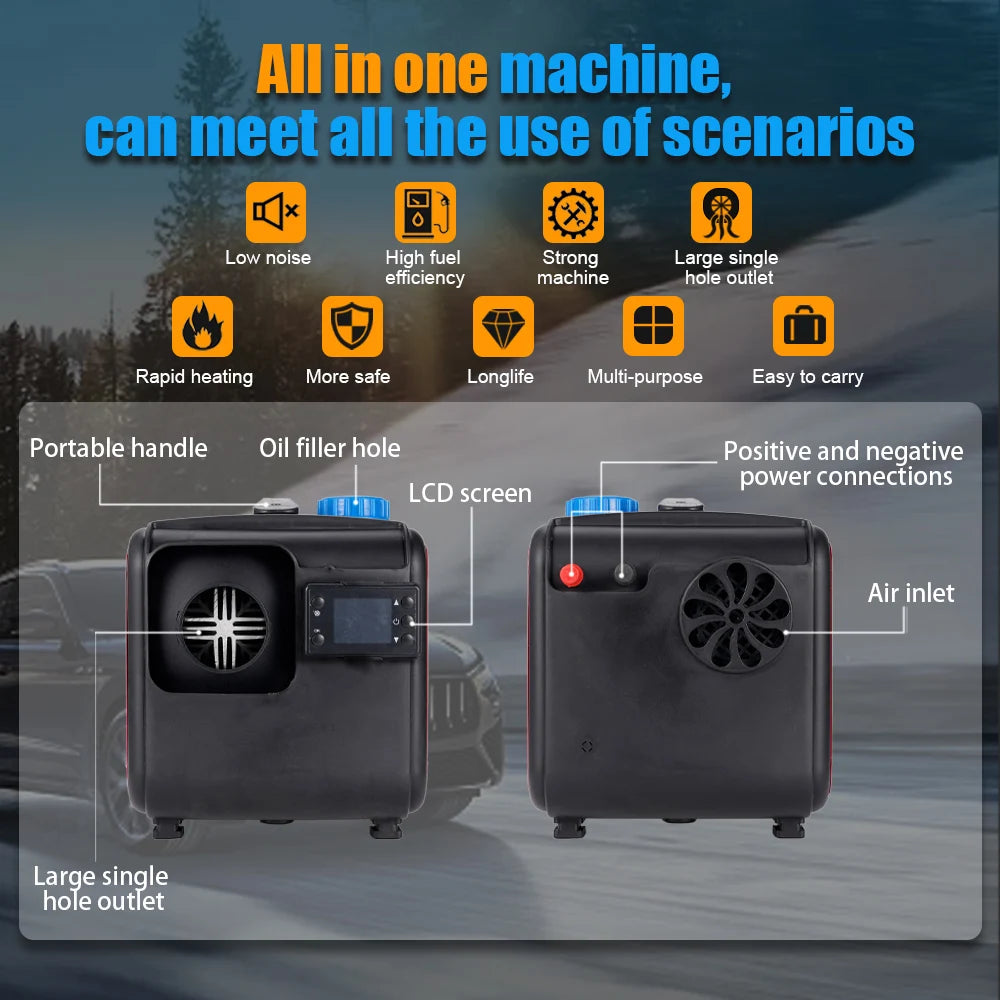 Car Diesel Heater 12V/24V/220V Air Parking Heater 8KW Diesel Heating Low Noise Heater For Truck Bus RV Trailer Boat