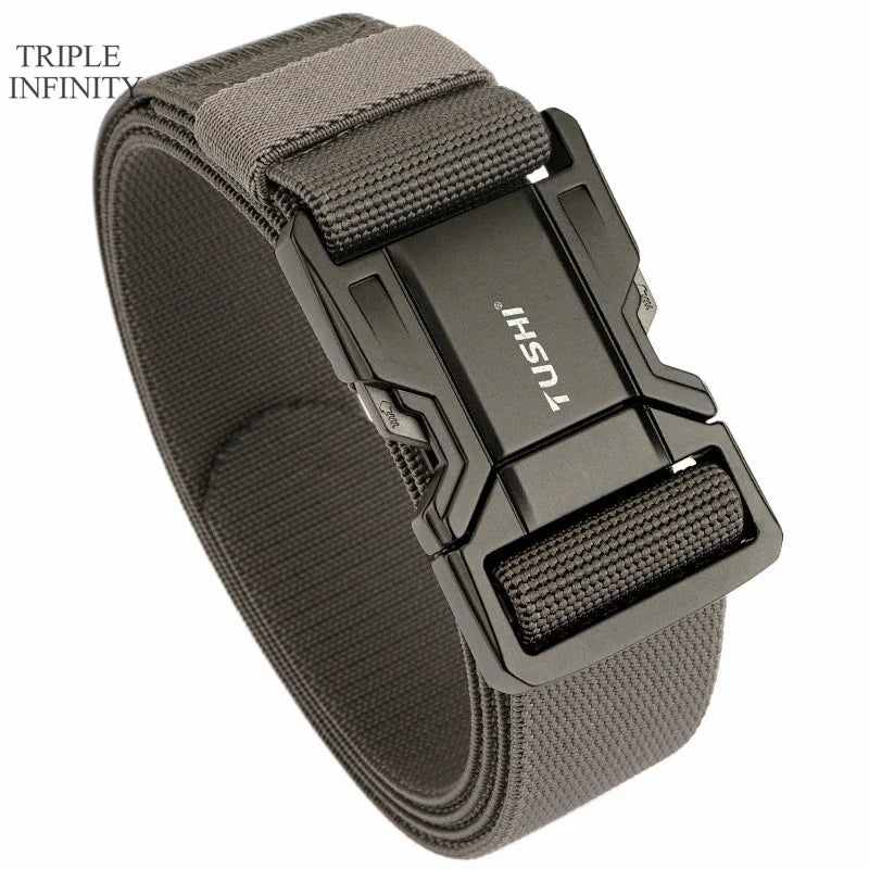 Quick Release Military Tactical Belts With Metal Buckle Durable Elastic Waist Belt Men Outdoor Training Stretch Strap For Pants